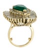Ring 14K 5.13ct Emerald & Diamond Ballerina Ring