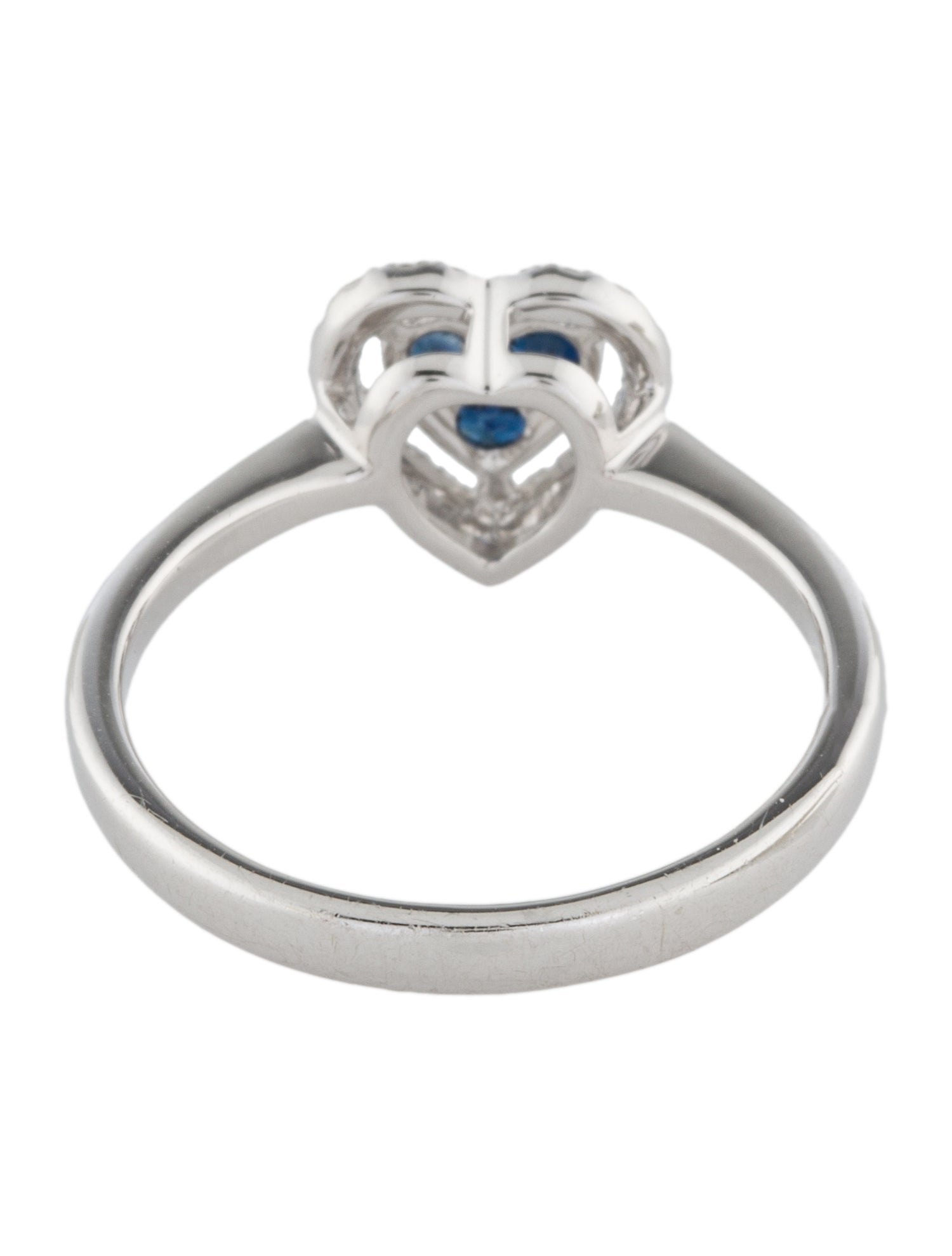 Ring 14K Sapphire Diamond Heart Cocktail Ring Cocktail Ring