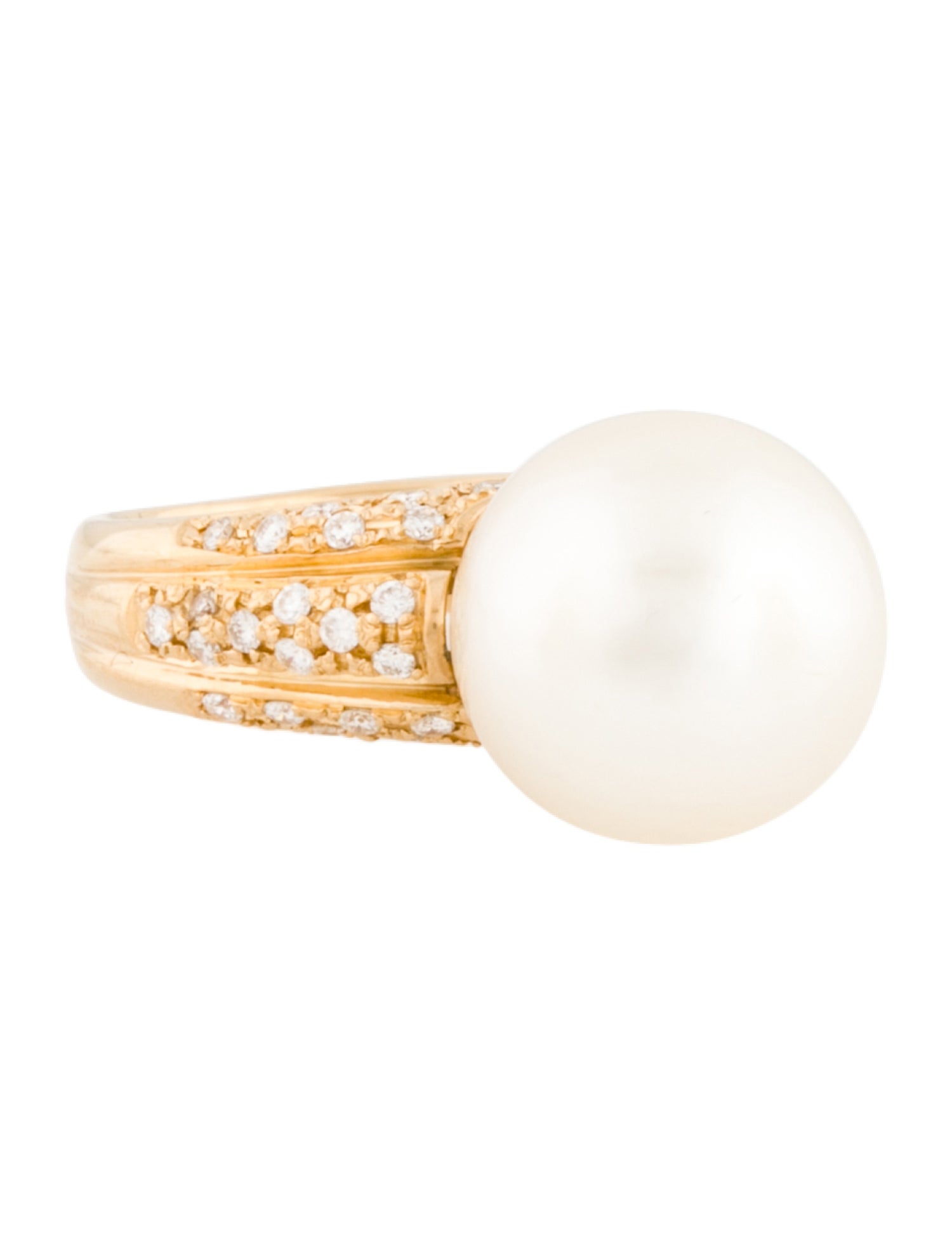 Ring 18K Pearl & Diamond Cocktail Ring