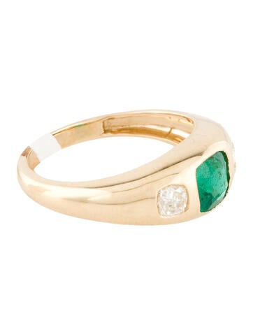Ring Cocktail 18K Emerald & Diamond 6.5