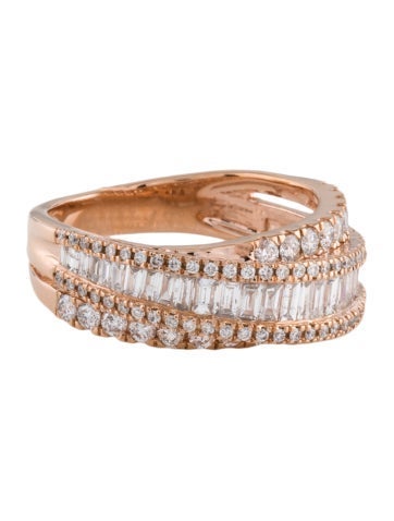 Ring Band 14K 1.18ctw Diamond Bypass 7