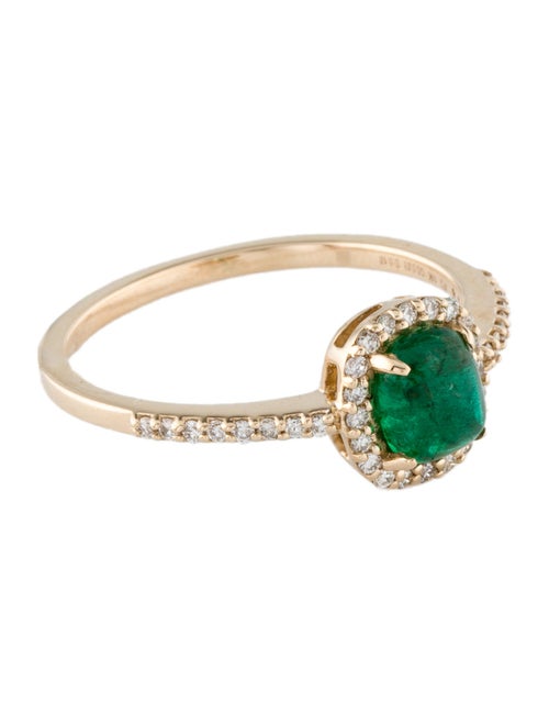 Ring 14K Emerald & Diamond Cocktail Ring