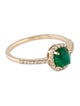 Ring 14K Emerald & Diamond Cocktail Ring