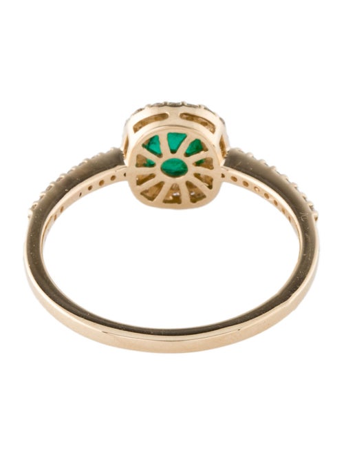Ring 14K Emerald & Diamond Cocktail Ring
