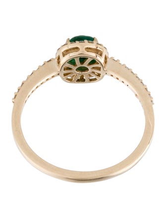 Ring 14K Emerald & Diamond Cocktail Ring