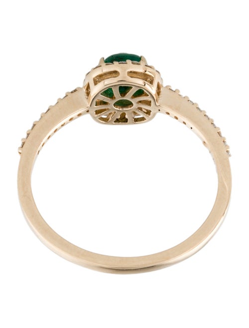 Ring 14K Emerald & Diamond Cocktail Ring