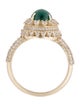 Ring 14K Emerald & Diamond Cocktail Ring
