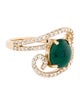 Ring 14K Emerald & Diamond Cocktail Ring