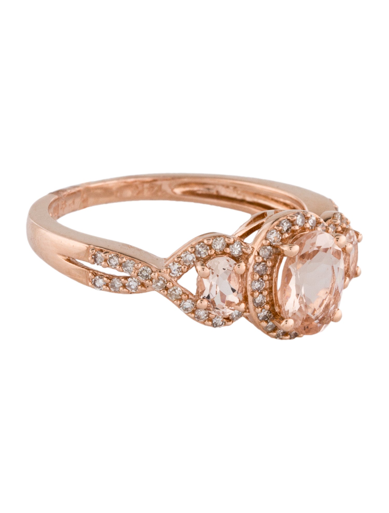 Ring 14K Morganite & Diamond Cocktail Ring