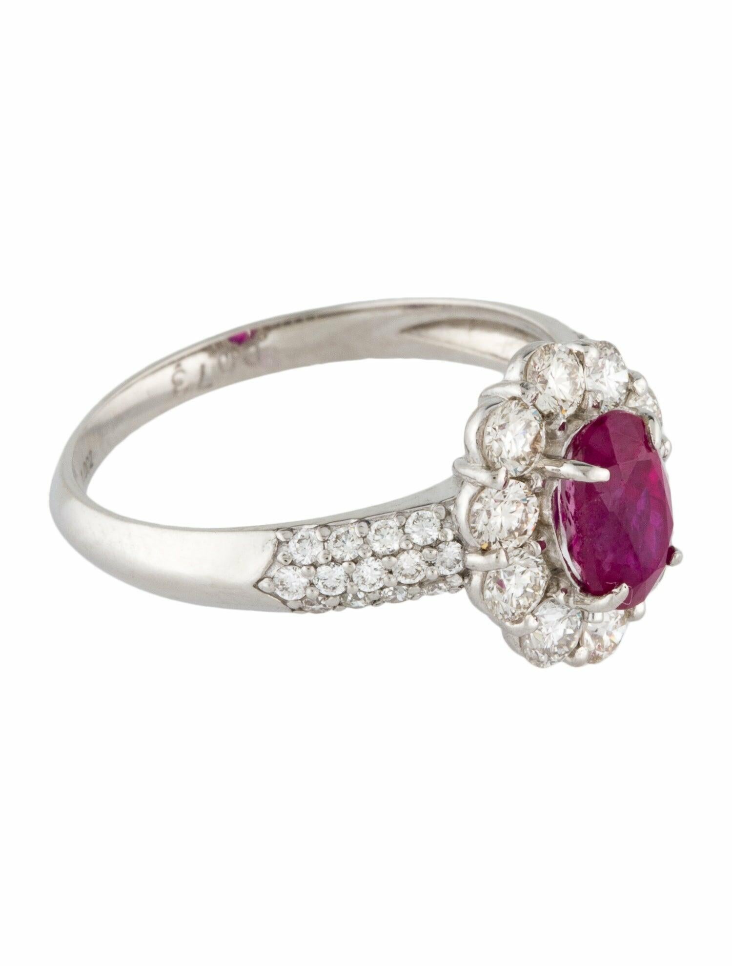 Ring Platinum 1.00ct Burmese Ruby & Diamond Cocktail Ring