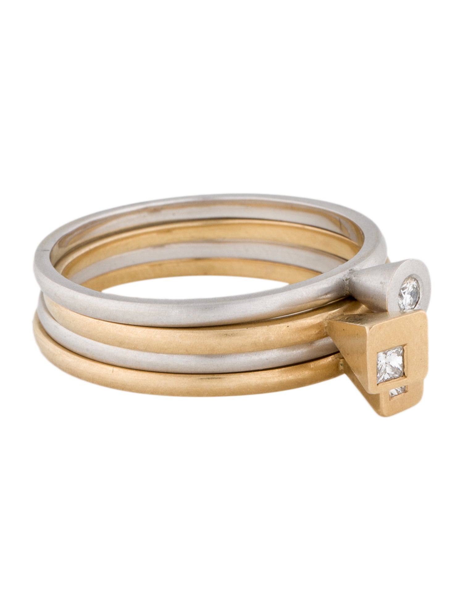 Ring 18K Diamond Stackable Ring Set - Band, Rings - RRING296625 | The ...