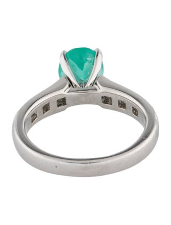 Ring Platinum 1.24ct Emerald & Diamond Cocktail Ring