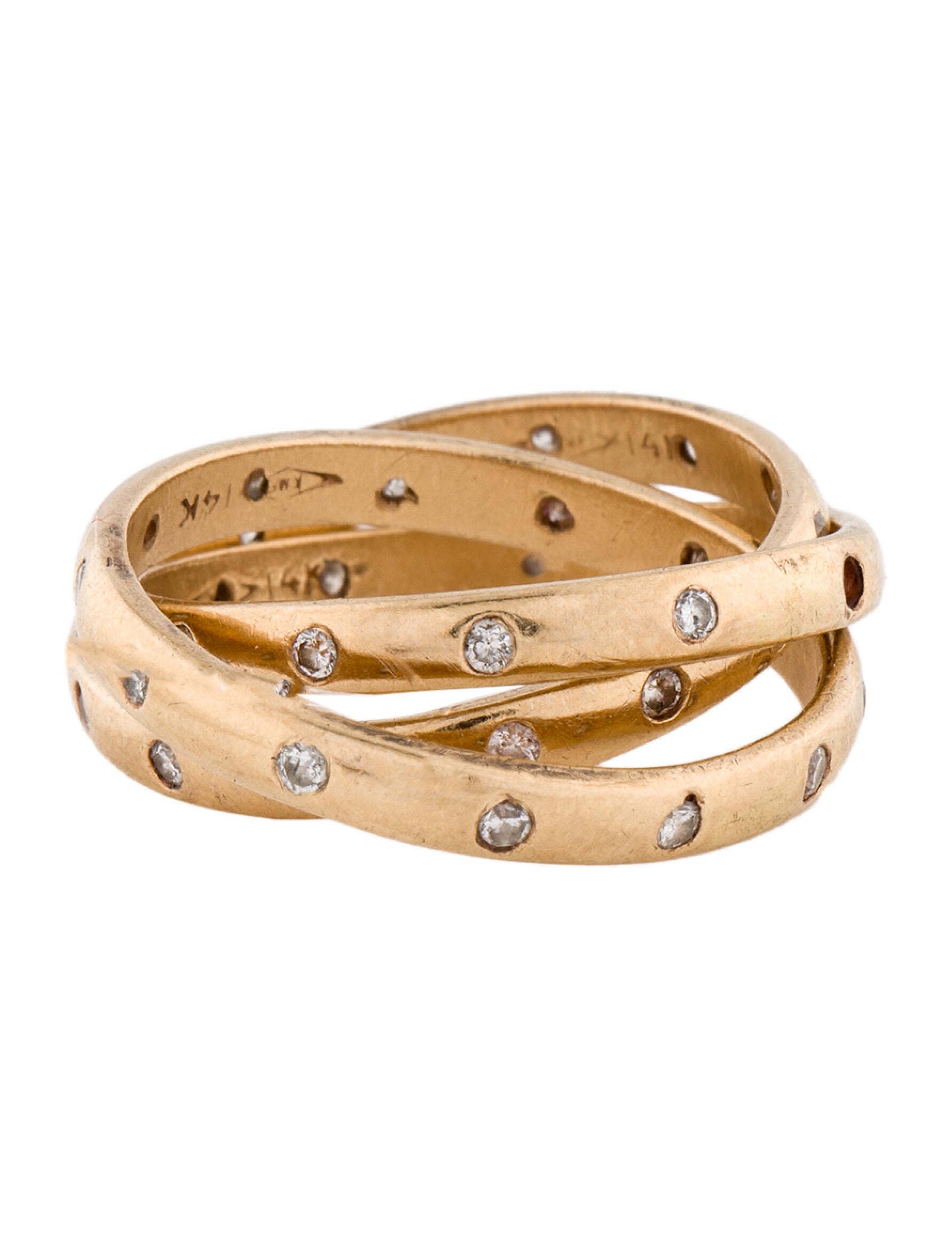 Ring 14K Diamond Rolling Band
