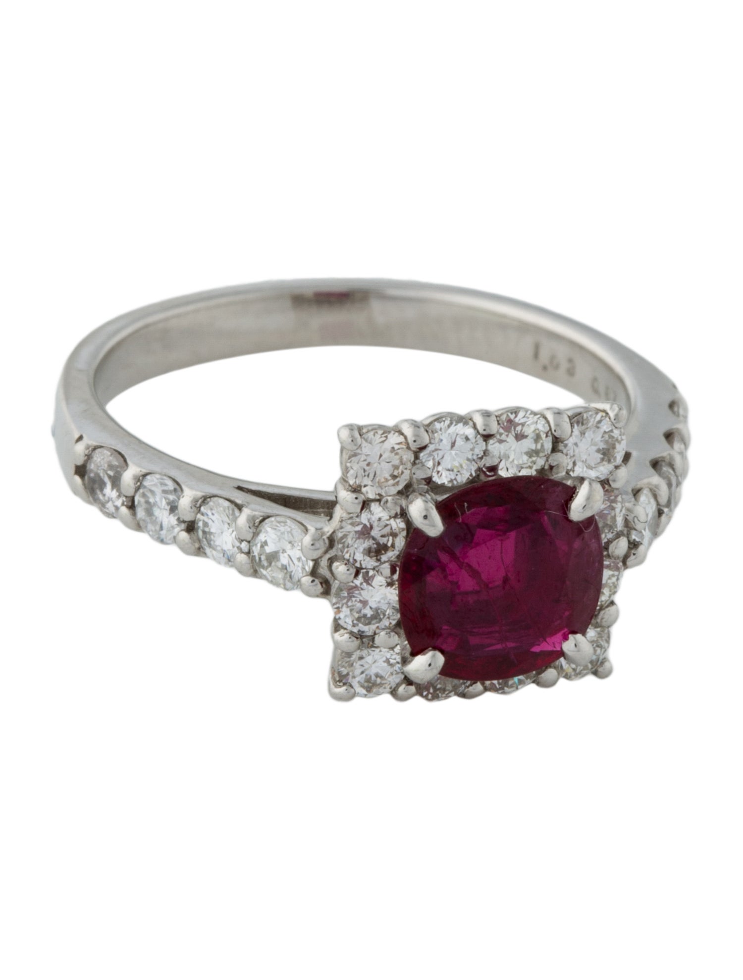 Ring Platinum 1.03ct Ruby & Diamond Cocktail Ring