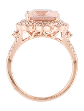 Ring 14K 3.05ct Morganite & Diamond Cocktail Ring