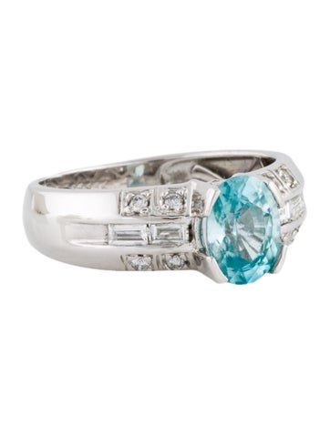 Ring Cocktail 14K 1.67ct Zircon & Diamond 6.5