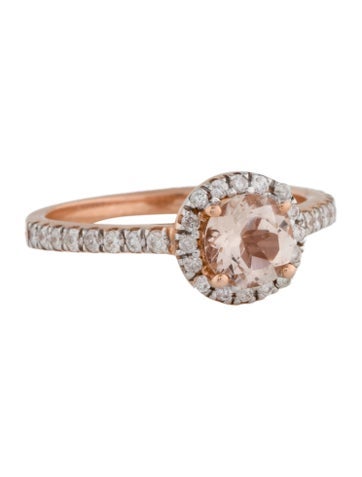 Ring Cocktail 14K Morganite & Diamond 7