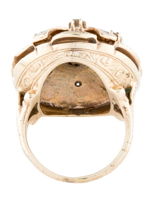 Ring 14K Diamond & Enamel Cocktail Ring