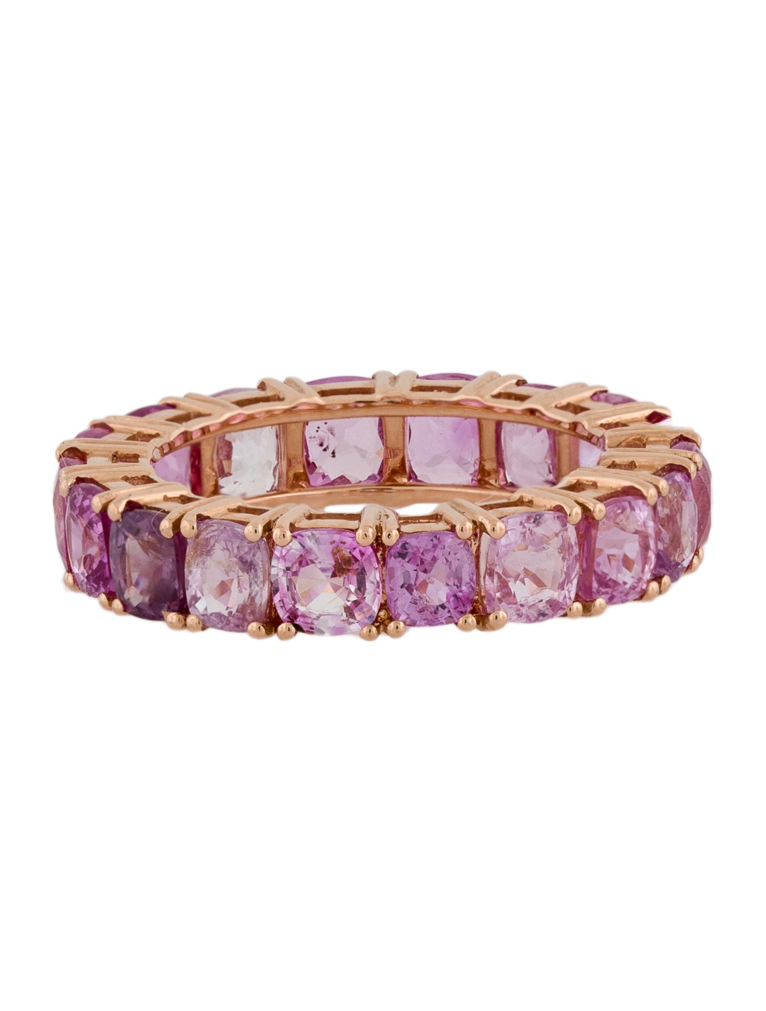 Ring 18K 9.72ctw Pink Sapphire Eternity Ring