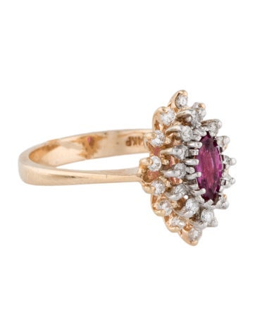 Ring Cocktail 14K Ruby & Diamond 6