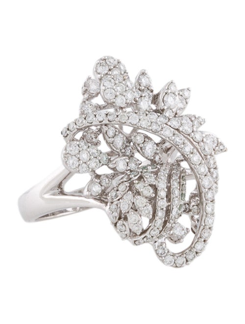 Ring 18K 1.32ctw Diamond Cluster Cocktail Ring