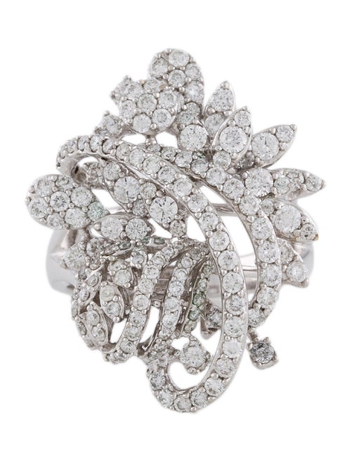 Ring 18K 1.32ctw Diamond Cluster Cocktail Ring