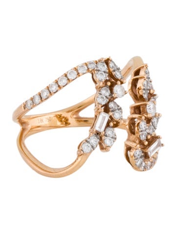 Ring Band 18K Diamond Open 7.25