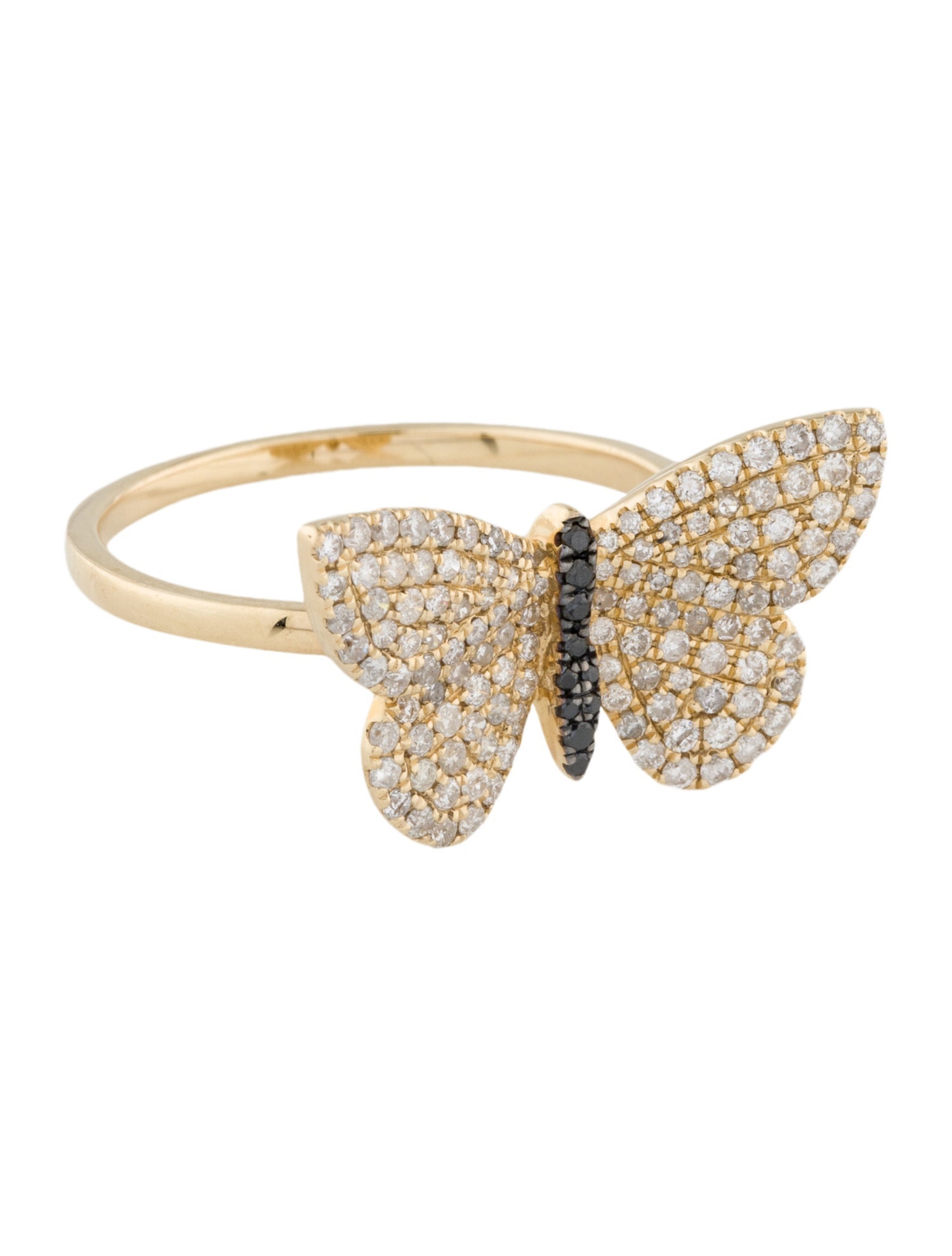 Ring 14K Diamond Butterfly Cocktail RIng