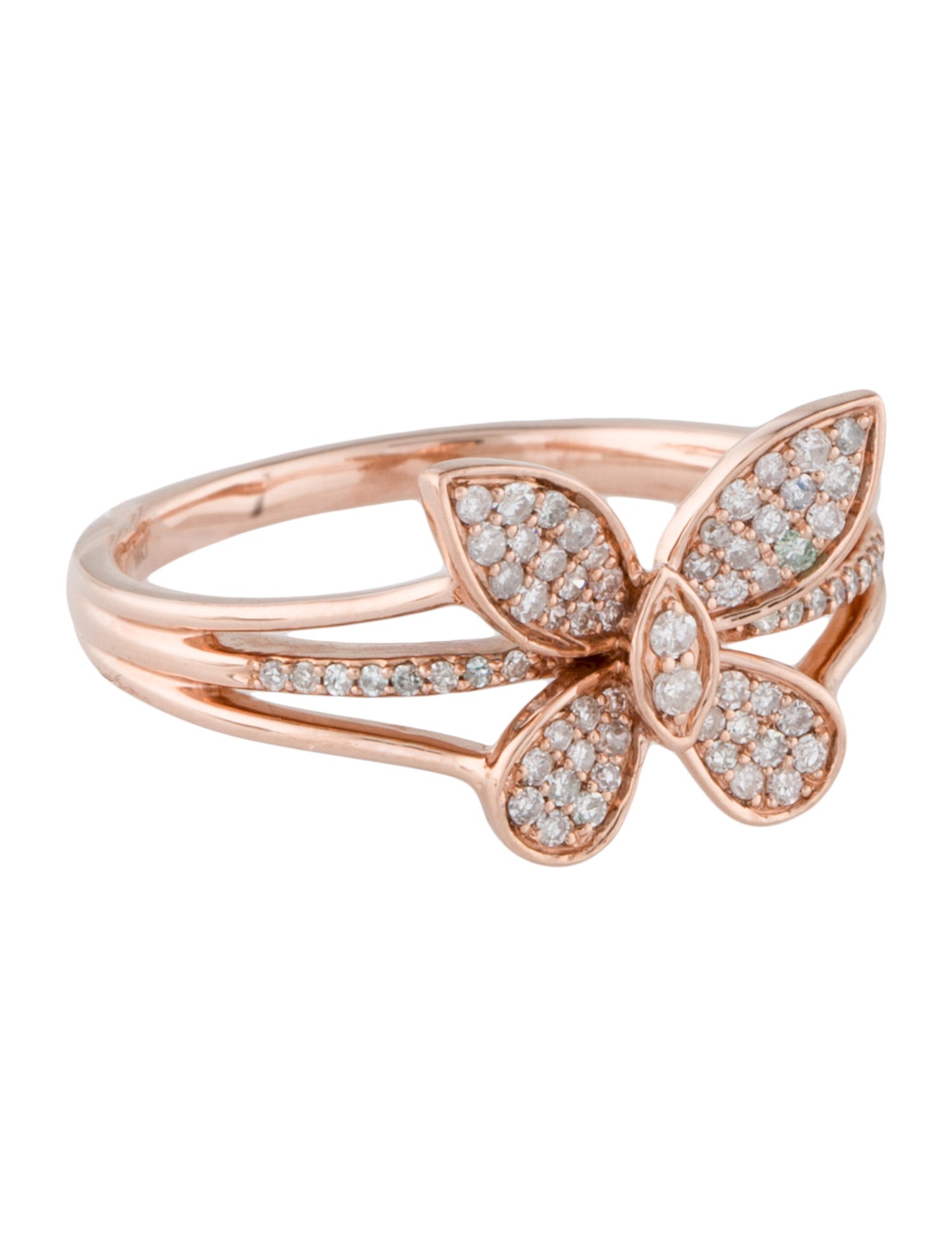 Ring 14K Diamond Butterfly Cocktail Ring
