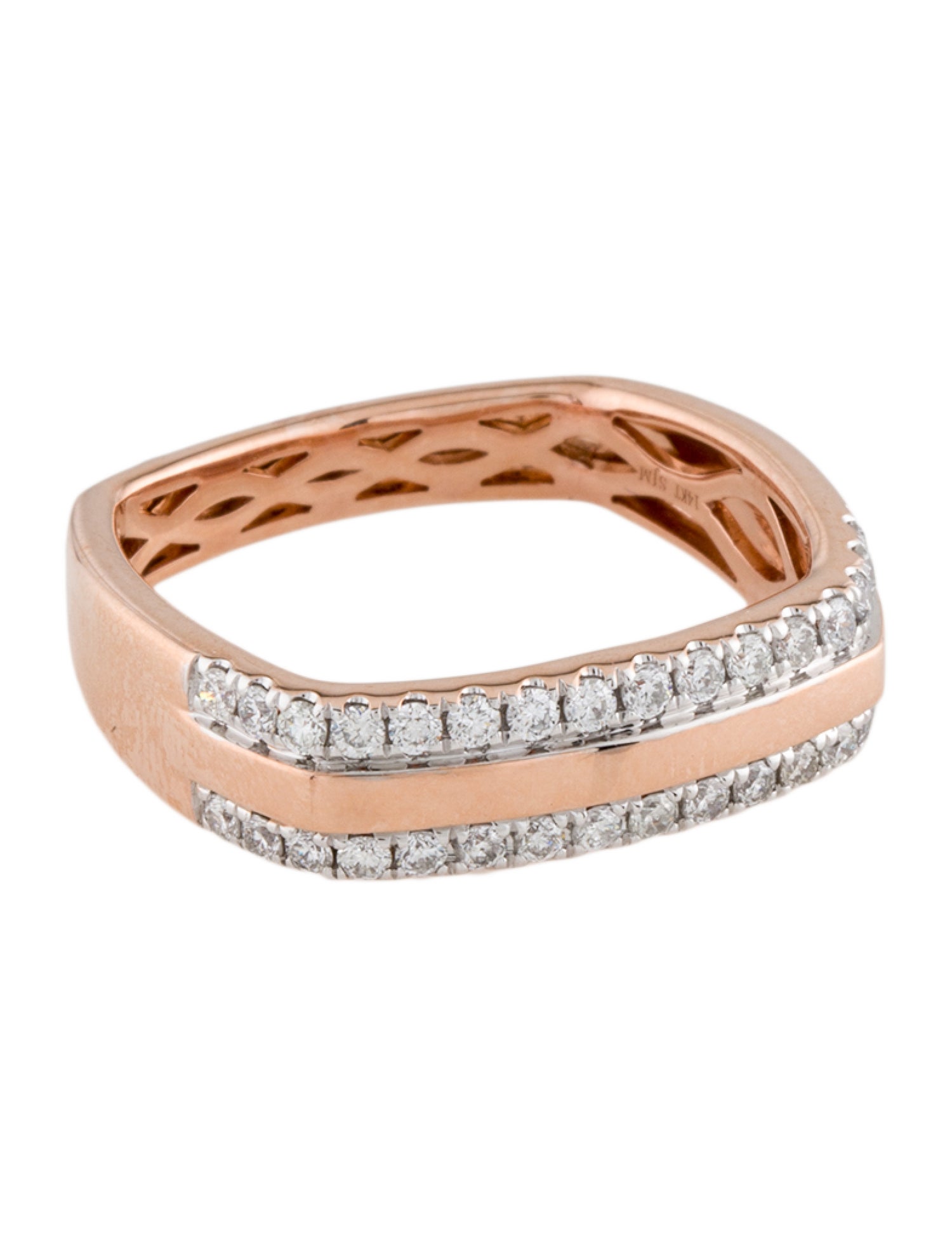 Ring 14K Diamond Square Band Ring