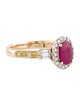 Ring 14K Ruby & Diamond Cocktail Ring