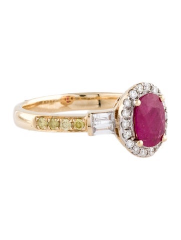 Ring Cocktail 14K Ruby & Diamond 7
