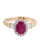 Ring 14K Ruby & Diamond Cocktail Ring