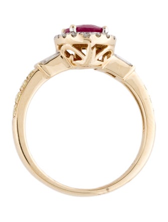 Ring 14K Ruby & Diamond Cocktail Ring