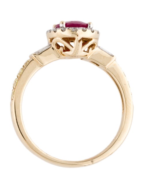Ring 14K Ruby & Diamond Cocktail Ring