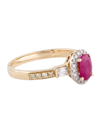 Ring 14K Ruby & Diamond Cocktail Ring