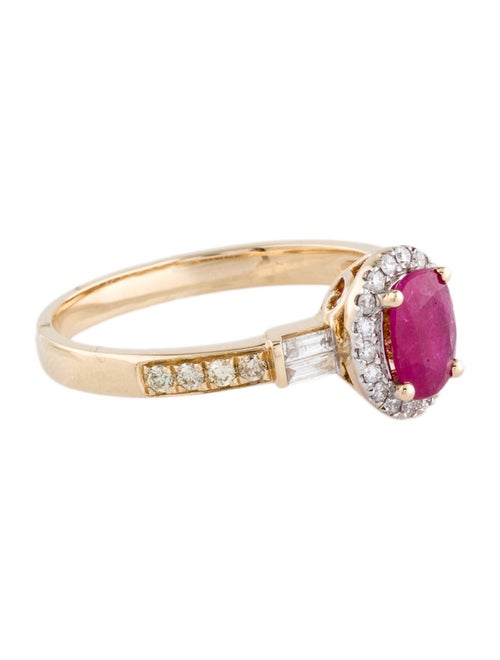 Ring 14K Ruby & Diamond Cocktail Ring