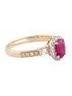 Ring 14K Ruby & Diamond Cocktail Ring