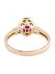 Ring 14K Ruby & Diamond Cocktail Ring