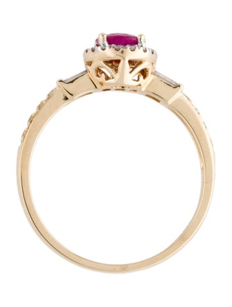 Ring 14K Ruby & Diamond Cocktail Ring
