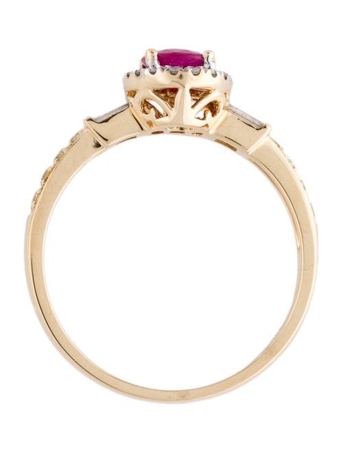 Ring 14K Ruby & Diamond Cocktail Ring