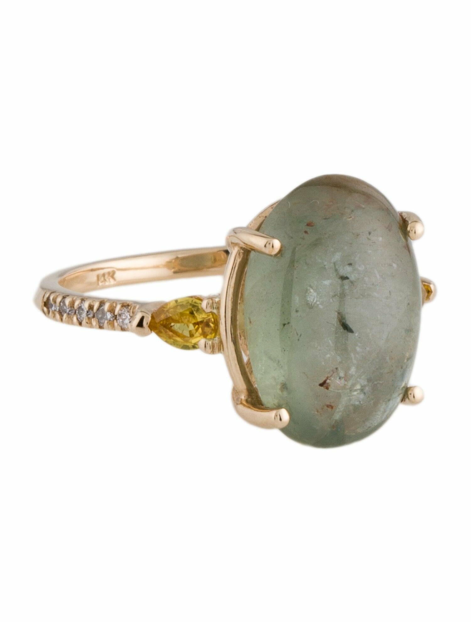 Ring 14K 11.50ct Unheated Sapphire & Diamond Cocktail Ring