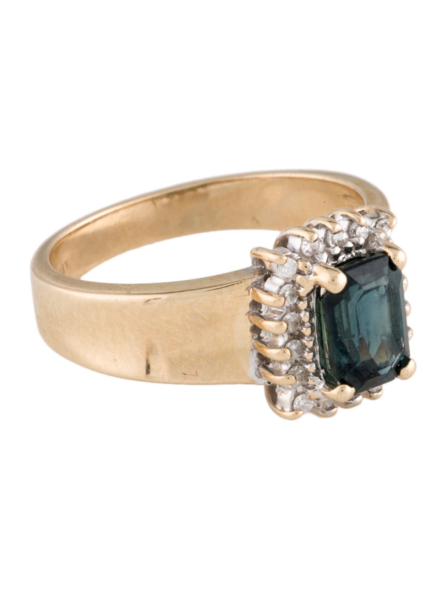 Ring 14K 1.26ct Sapphire & Diamond Cocktail Ring