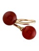 Ring 14K Carnelian Bypass Cocktail Ring