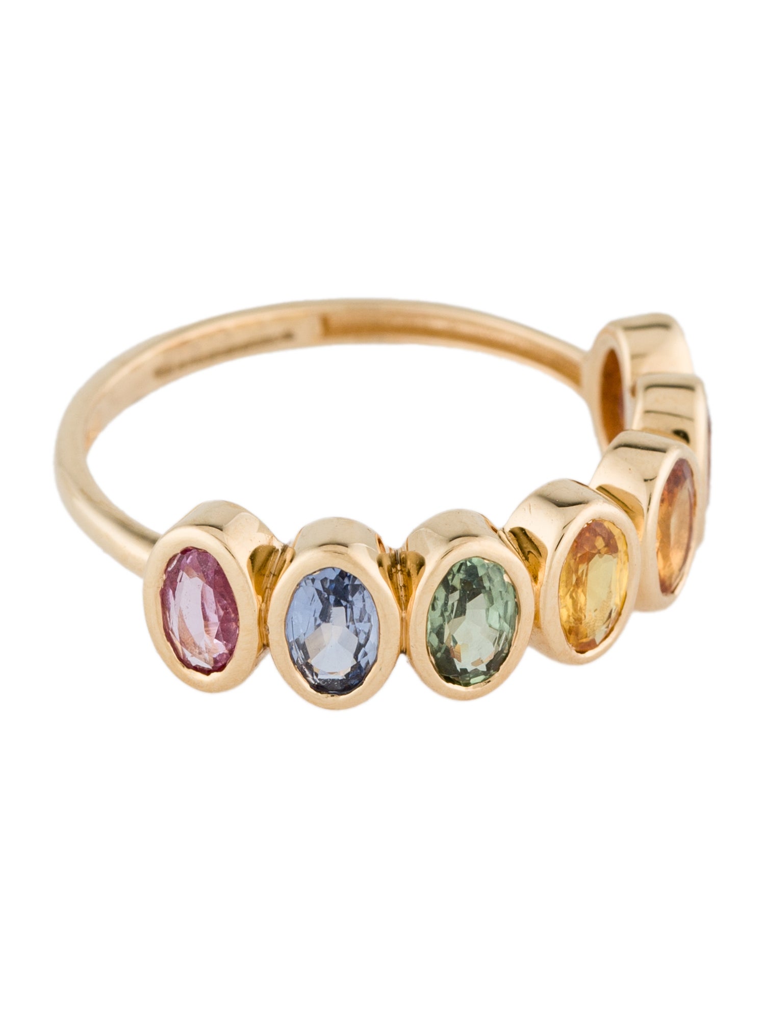 Ring 18K 1.54ctw Sapphire Rainbow Band