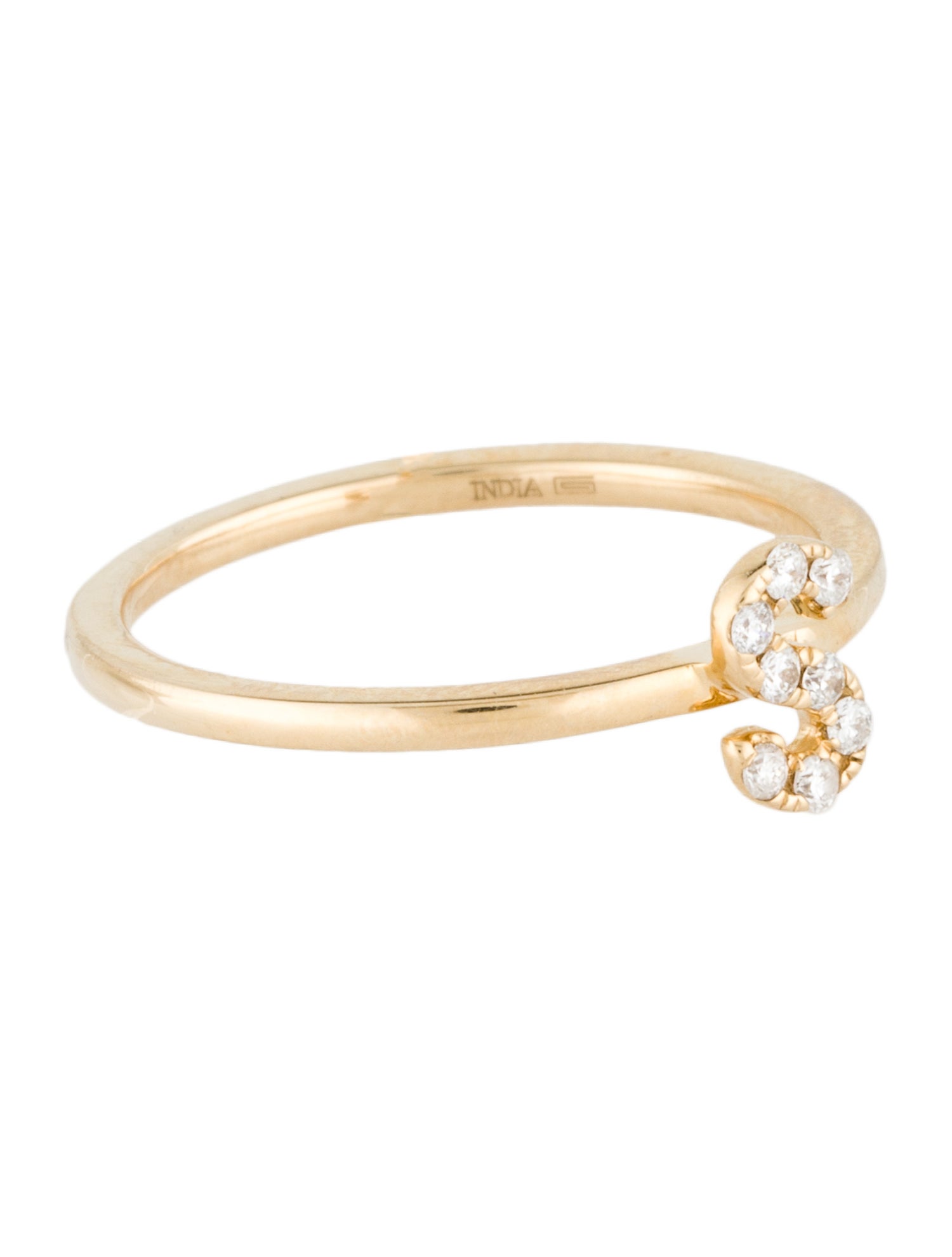 Ring 14K Diamond Letter 'S' Cocktail