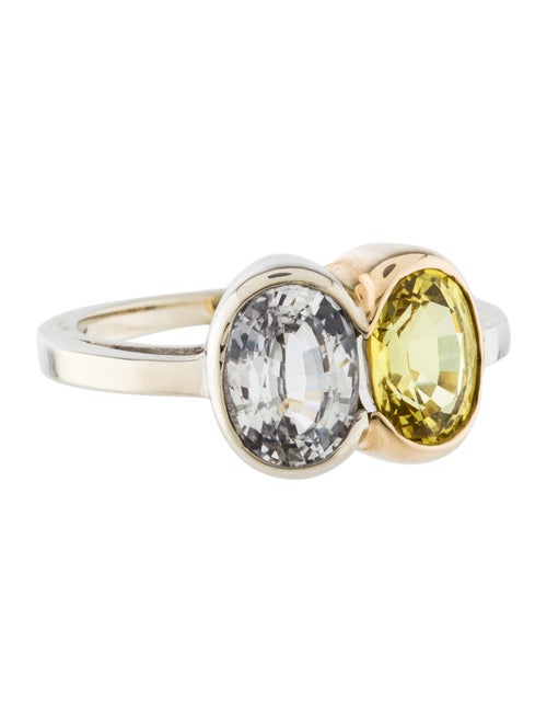 Yellow & White Sapphire Ring white