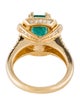 Ring 14K Emerald & Diamond Cocktail Ring