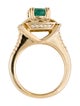 Ring 14K Emerald & Diamond Cocktail Ring