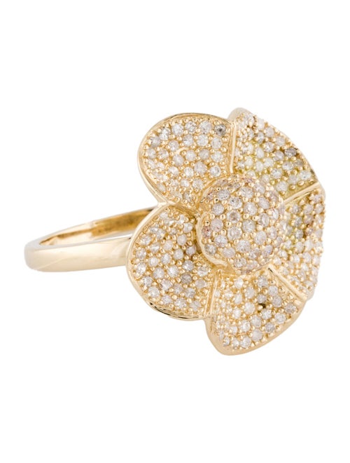 Ring 14K 1.16ctw Diamond Flower Cocktail Ring
